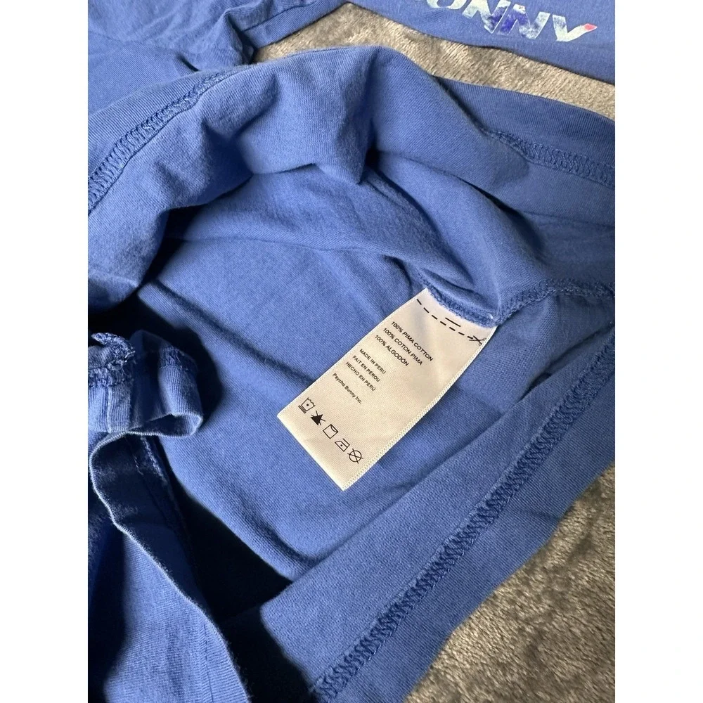 Psycho Bunny Long Sleeve Tee Shirt Blue Boys Kids Medium 10/12 Pima Cotton